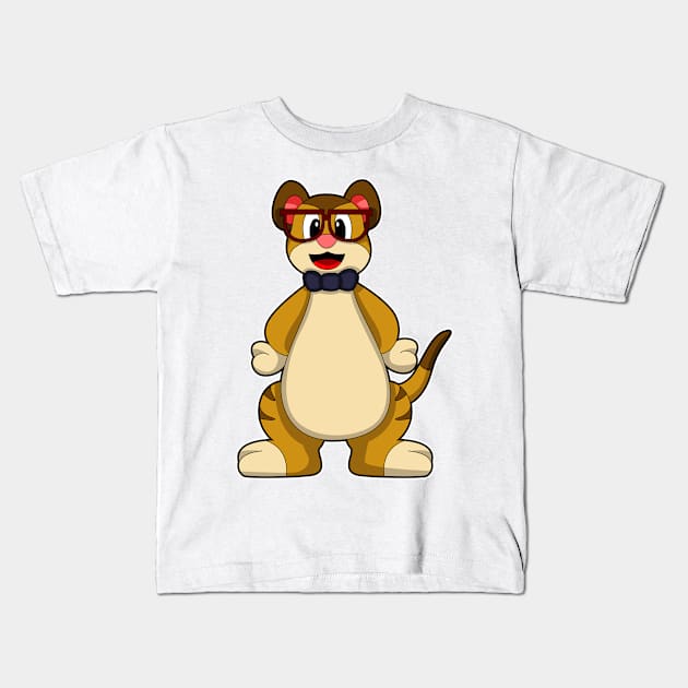 Meerkat with Tie & Glasses Kids T-Shirt by Markus Schnabel